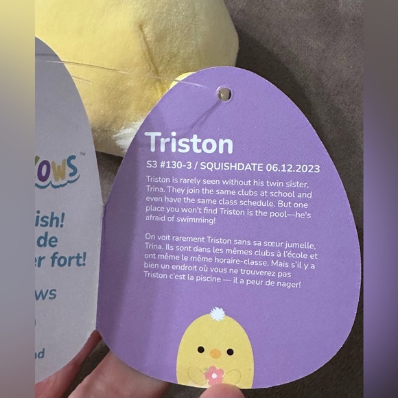 Kellytoy Triston the Chick Squishmallow Clip-on Backpack Clip Stuffed Plush Toy - Picture 14 of 15